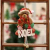 Christmas Tree Ornaments Small Bell Pendant Snow Letter Wood Sign Home Party Decoration Holiday Gift