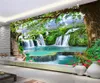 Wallpaper 3D personalizzato Murale Murale soggiorno Green Tree Forest Waterfall 3D Picture TV sfondo Wallpaper non tessuto Wal3215417