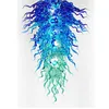 Lamp Trending Blue and Green Modern Chandeliers Lobby Big Hand Blown Glass Murano Pendant Lamps