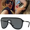 Wholesale-Sunglasses With box For Women Brand Design Rimless Frame Connection Lens UV400 Coating Mirrorr Lens Steampunk Summer Big Style