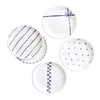 Nordic Blue Porcelain Dinner Plates 8 tum rund keramisk kupéplatta för biff dessert frukt lunch sallad aptitretare 5 mönster