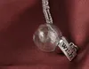 Glasflaska halsband Naturligt maskrosfrö i glas långt halsband gör ett önskat glaspärla orb halsband