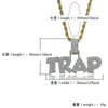 럭셔리 디자이너 솔리드 문자 TRAP 펜던트 목걸이는 큐빅 지르코니아 아이스 아웃 체인 마이크로 헬기 CZ 남성 여성 힙합 보석 선물을 블링