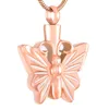 IJD9276 Stainless Steel Butterfly for Ashes Memorial Urn Fashion Pendant Necklace Cremation Keepsake with Chain Jewelry6291861