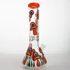 Beautiful Glass Bong Beaker Hookahs Water Pipes Hitman Colorful Straight Tube Pink Hand Made Dab Rigs Oil Heady Bongs