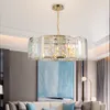 Round crystal chandelier lighting living room bedroom hanging lamp luxury gold light fixtures AC 100-240V DHL283v