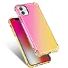 Estojos claros para airbag antichoque em cores gradientes para iPhone 12 Pro Max XS 8 7 Plus Capa protetora transparente para celular Samsung S21