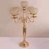 73 cm Wysoka Nowa Świeca Posiadacze 5-Arms / 3-bronione Stojak Świeca Dekoracja Ślubna Candelabra Centerpiece Candlestick Srebrny / Złoty Decor00032