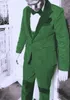 Custom-made pico lapela Groomsmen Um botão do noivo smoking Homens ternos de casamento / Prom / Jantar melhor homem Blazer (jaqueta + calça + gravata + Vest) W81