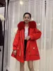 2019 femmes vestes de fourrure Mukla fourrures marque garniture de fourrure de renard rouge résistant au froid femmes manteaux rouge doublure de fourrure de lapin Rex rouge taille courte parkas USA