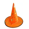 Halloween Toys Witch Hat Non-Woven tyghattar Dekorativa rekvisiter Kostym Ball Party Cosplay Stars Tryckt Wizard's Hat