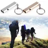 Mini Portable 150dB Dubbel Pipe High Decibel Outdoor Camping Vandring Survival Whistle Multi-Tools Emergency Whistle Keychain2027