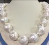 Livraison gratuite 15 grand-23mm fermeture disque collier de perle baroque
