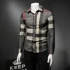 2024 new men's tops plaid long-sleeved shirts European station spring and autumn personality all-match fashion casual trend shirts S-5XL