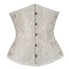 14pcs Plastica Boned Women Plus Size Bianco Bridal Corsetto Bridal Fashion Lady's Waist Cincher Gothic Jacquard Underbust BodyShaper XS-6XL