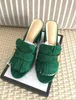 Hot koop-dames dikke hak sandalen bodem sandalen groene korte hakken meisjes mode zwarte schoenen 9 # T02