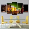 (Seulement Toile No Frame) 5 Pcs Bière Baril Bouteille Houblon Malt Maison Peintures Bière Tasse Mur Art HD Impression Toile Peinture De Mode Suspendre Photos