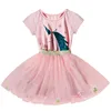 Mädchen Einhorn Pailletten Kleid Kinder Shirt Rock TUTU Regenbogen Kleider Baby Geburtstagsgeschenk Cartoon Outfits Farbwechsel