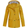 Giacche da donna Cappotto invernale Giacca da donna Solid Rain Jacket Outdoor Plus Impermeabile con cappuccio impermeabile Giacca a vento leggera2377931