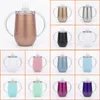 copo 10 onças sippy com punho Crianças de aço inoxidável copo crianças bebê Cup Double Wall Duplas beber copos Tumbler com chupeta Lid