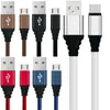 2A شحن سريع كابلات للحصول على سامسونج S7 S8 مذكرة 7 نوع 8 مزين نسيج النايلون سبيكة ج كبل USB الصغير لهتك 1M 3FT