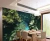 carte da parati per soggiorno Pittura a parete decorativa di paesaggio di foresta pluviale tropicale dipinta a mano medievale