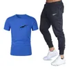 Mens Letter Printing Trainingspak Mode Trend Korte Mouw Tshirts Tops Broek Suits Designer Male Casual Gyms Fitness Twee Stuk Sets