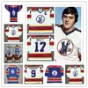 맞춤형 캔자스 시티 스카우트 남자 대학 하키 Simon Nolet Denis Herron Steve Durbano 화이트 블루 Alternate1974-1976 Vintage Name Jerseys