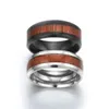Rostfritt stål Träring Trä kornband Ringar Finger Ring Designer Mode smycken för män Kvinnor