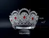 Корона конкурса Мисс Вселенная Высококачественная тиара Круглые круги Смешивание красного камня Прическа ручной работы Регулируемая повязка на голову Mo249 C1902220293L