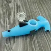 Shark Design Silikon Handpfeife Bongs Wasser berauschender Pyrex Löffel Glasschüssel Rauchen Bohrinsel Dab Brenner Tabak Tasche Cartoon Pfeife