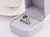 2019 Nieuwe Collectie Top Selling Luxe Sieraden 925 Sterling Zilver Princess Cut Emerald Edelstenen Party Vrouwen Wedding Bridal Ring voor Lover