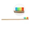 1000pcs Colorful Head Bamboo Toothbrush Environment Wooden Rainbow Bamboo Toothbrush Oral Care Soft Bristle travel toothbrush
