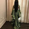 African Olive Green Black Girls High Low Homecoming Dresses 2019 Illusion Bodice Appliques Lace Long Sleeves Cocktail Gowns Party Dresses