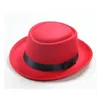 Unisex kvinnor män imitation ull hatt fedora kände fläsk paj krossbar vinter hatt dans panama hat7498003