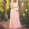 Fashion Woman Lady Summer Maternity Dress Short Sleeves Lace Ruffle Pregnancy Dress11