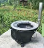 Castiron Charcoal Barbecue Grill Wood Burning Dhost Dhost Stove Picnic Wood Stove قابل للتعديل 098299N6756323