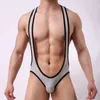 남자 bodysuit mankini 수영복 undershirt 남성 속옷 메쉬 섹시한 레슬링 정장 싱글 jackstrap thong 투명 조끼