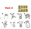 8st/Set Metal Wire Puzzle IQ Mind Brain Teaser Puzzles Game Adults Barn barn Montessori Tidiga utbildningsleksaker En trevlig gåva