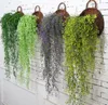 Yapay çiçekler asma sarmaşık yaprak ipek asılı asma sahte bitki yapay bitkiler yeşil çelenk ev düğün parti dekorasyon