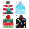 Decorazioni natalizie Cappello lavorato a maglia LED divertente Bambini Adulti Anno caldo Decorazione Albero festa Fiocco di neve1