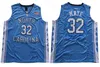 노스 캐롤라이나 타르 힐 대학 빈스 카터 저지 15 마이클 23 Luke Maye 32 Nassir Little Basketball Jersey 5 블랙 블루 화이트