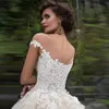 Vintage Turkiet Ball Gown Bröllopsklänning Av Axel Prinsessan Libanon Illusion Juvel Neck Lace Appliques Arab Bridal Dress Vestidos de Soiree