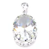 Luckyshine New Arrival 925 Silver White Topaz Kobiety Wisiorki CZ Cyrkon Biżuteria Bridal Naszyjniki Wisiorki