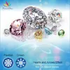 PEACOCK Star Solid 925 Ring à trois pierres en argent sterling à trois pierres 8 carats de fantaisie rose créé Diamante CFR8156 J1907162725