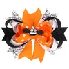 Ribbon Halloween Hair Bows Barrette Clips 12*9cm Cute Cartoon Bat Hair Accessories Fashion New Party Headwear for Children Baby Girls Kids