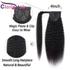 Couges de cheval raides coqueurs 100% brésiliens de cheveux humains enveloppement autour de Clip dans des extensions pour femmes noires Choseau à cheveux de la queue de poney de Yaki Real Pony4192044