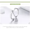 Wholesale- Sterling Silver Shining Cubic Zirconia Long Chain Rings for Women Engagement Jewelry Anniversary birthday Gift