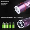 Rechargeable Torch 8000 Lumens Q5 x 4 Fishing flashlight blue/purple/yellow/white light 12 models Use DC charger