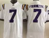 Personalizzato LSU Tigers 2019 Calcio Qualsiasi nome Numero Bianco Viola Giallo 9 Joe Burrow Delpit Landry Adams Devin Beckham Guice NCAA 150th Jersey